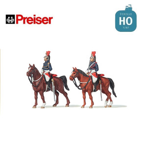 Garde républicaine française (2 pcs) montée HO Preiser 10435 - Maketis