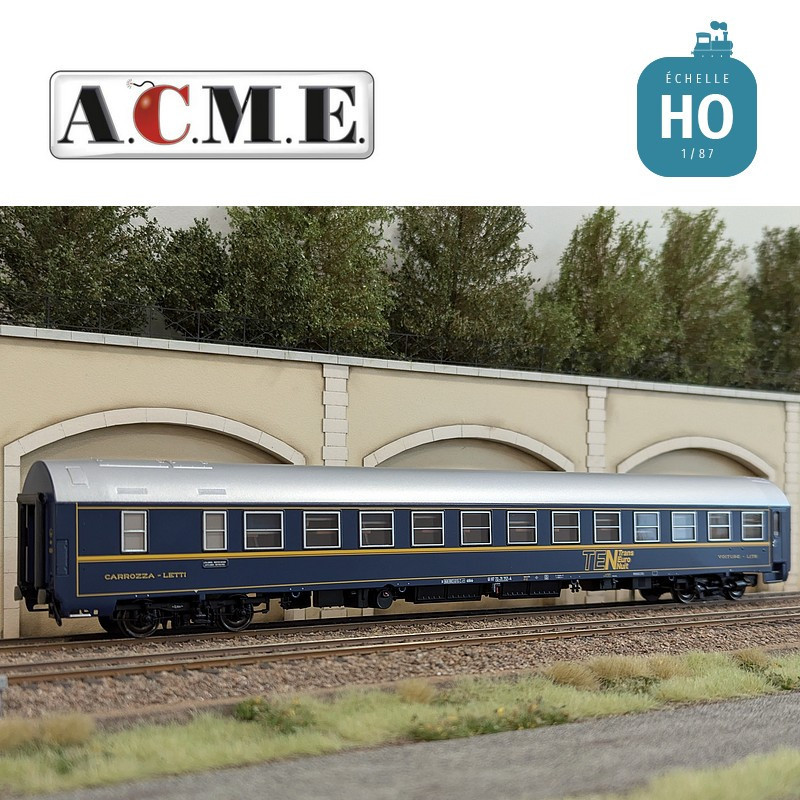 Voiture couchette Type MU 1973 livrée CIWL-Pool SNCF EP IV HO ACME 51069 - Maketis