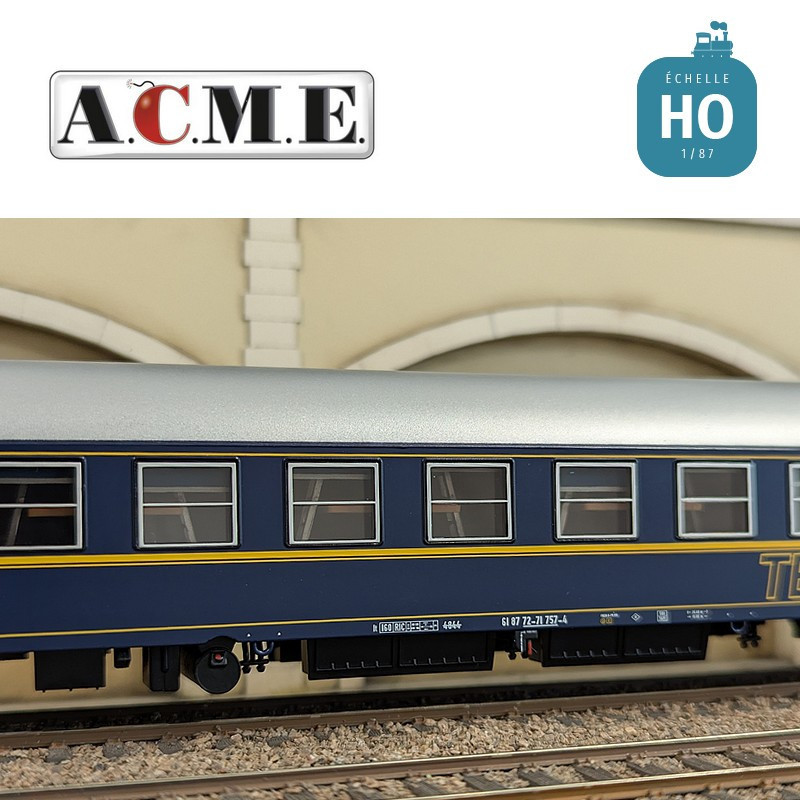 Voiture couchette Type MU 1973 livrée CIWL-Pool SNCF EP IV HO ACME 51069 - Maketis