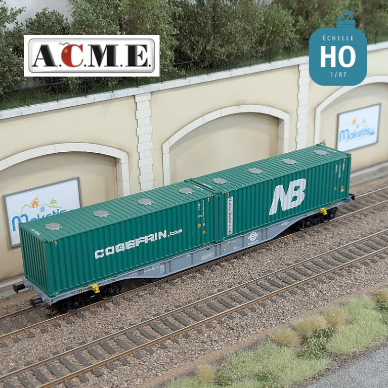 Wagon multimodal type Sgnss 60' ERMEWA avec containers "NB" & "COGEFRIN" EP V-VI HO ACME 40425 - Maketis Wagon multimodal type Sgnss 60' ERMEWA avec containers "NB" & "COGEFRIN" EP V-VI HO ACME 40425 - Maketis
