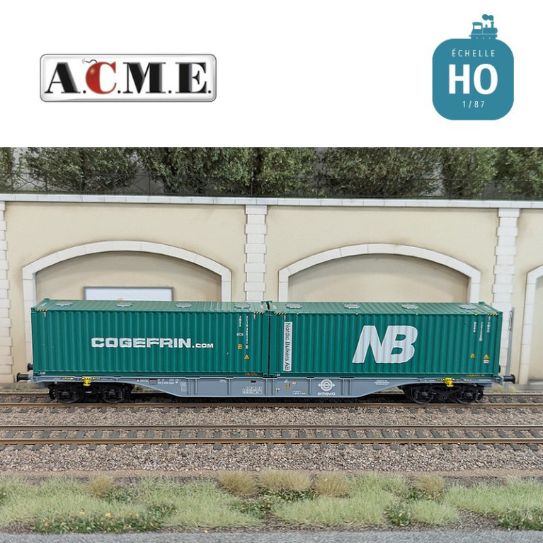 Wagon multimodal type Sgnss 60' ERMEWA avec containers "NB" & "COGEFRIN" EP V-VI HO ACME 40425 - Maketis Wagon multimodal type Sgnss 60' ERMEWA avec containers "NB" & "COGEFRIN" EP V-VI HO ACME 40425 - Maketis