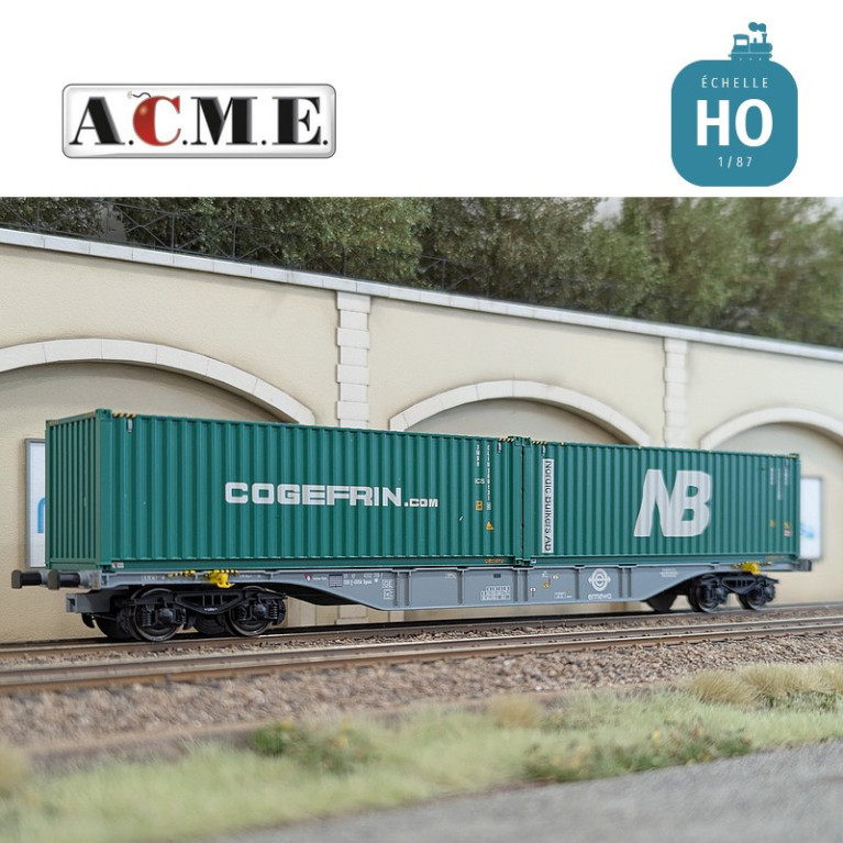 Wagon multimodal type Sgnss 60' ERMEWA avec containers "NB" & "COGEFRIN" EP V-VI HO ACME 40425 - Maketis Wagon multimodal type Sgnss 60' ERMEWA avec containers "NB" & "COGEFRIN" EP V-VI HO ACME 40425 - Maketis