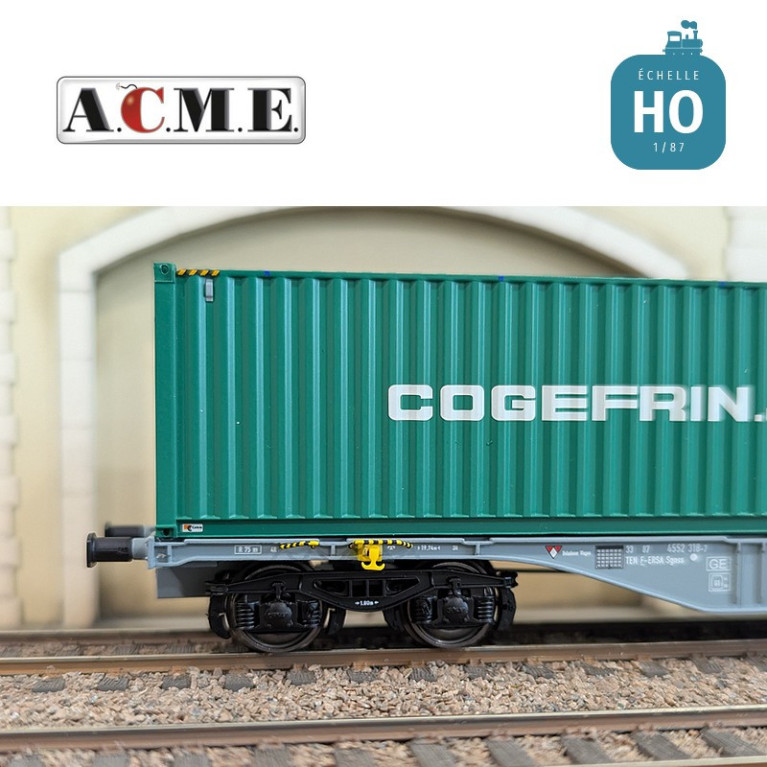 Wagon multimodal type Sgnss 60' ERMEWA avec containers "NB" & "COGEFRIN" EP V-VI HO ACME 40425 - Maketis Wagon multimodal type Sgnss 60' ERMEWA avec containers "NB" & "COGEFRIN" EP V-VI HO ACME 40425 - Maketis