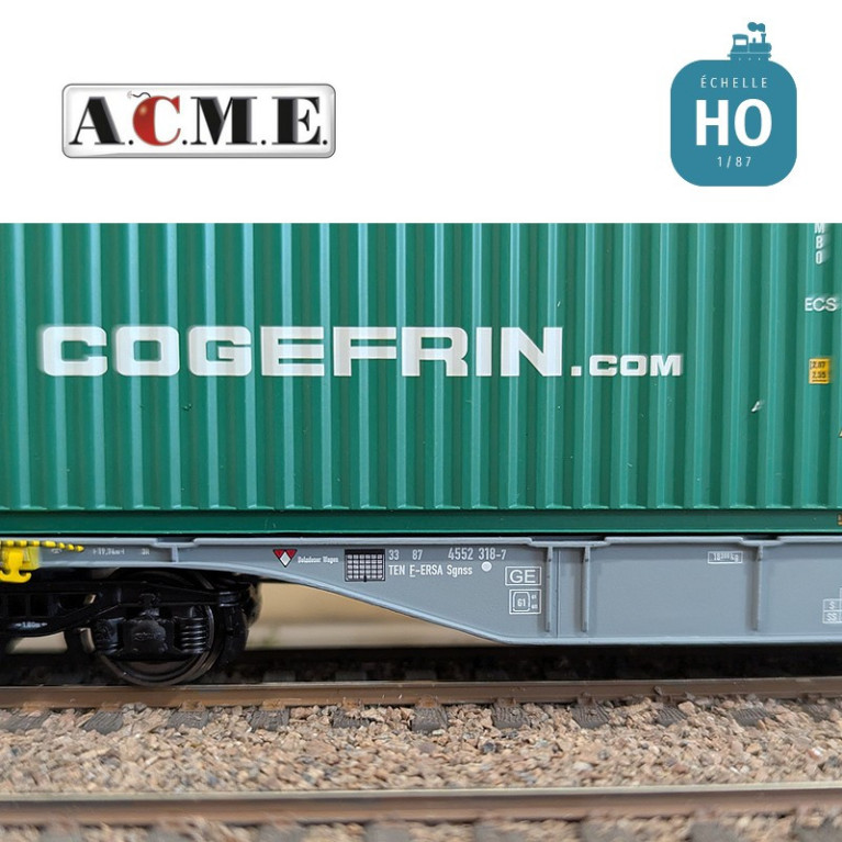 Wagon multimodal type Sgnss 60' ERMEWA avec containers "NB" & "COGEFRIN" EP V-VI HO ACME 40425 - Maketis Wagon multimodal type Sgnss 60' ERMEWA avec containers "NB" & "COGEFRIN" EP V-VI HO ACME 40425 - Maketis