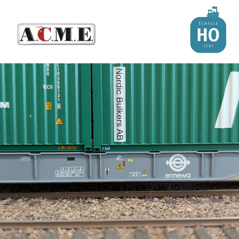 Wagon multimodal type Sgnss 60' ERMEWA avec containers "NB" & "COGEFRIN" EP V-VI HO ACME 40425 - Maketis Wagon multimodal type Sgnss 60' ERMEWA avec containers "NB" & "COGEFRIN" EP V-VI HO ACME 40425 - Maketis