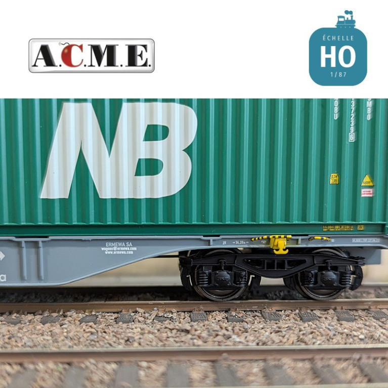 Wagon multimodal type Sgnss 60' ERMEWA avec containers "NB" & "COGEFRIN" EP V-VI HO ACME 40425 - Maketis Wagon multimodal type Sgnss 60' ERMEWA avec containers "NB" & "COGEFRIN" EP V-VI HO ACME 40425 - Maketis