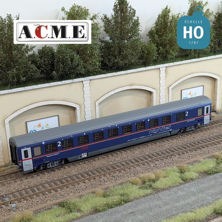 Coffret de 3 voitures couchettes type Bmz Bbcmvz & Bcmz Nightjet OBB EP VI HO ACME 55341 - Maketis Coffret de 3 voitures couchettes type Bmz Bbcmvz & Bcmz Nightjet OBB EP VI HO ACME 55341 - Maketis