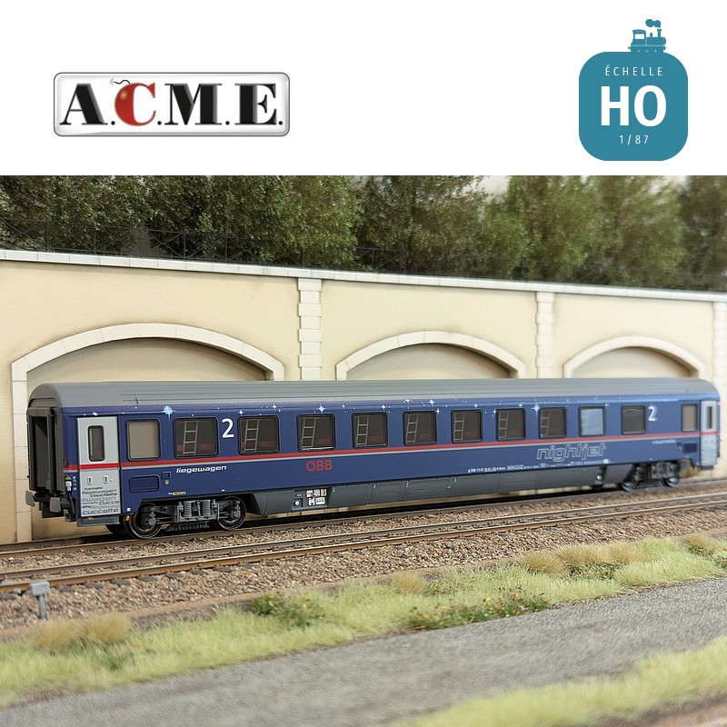 Coffret de 3 voitures couchettes type Bmz Bbcmvz & Bcmz Nightjet OBB EP VI HO ACME 55341 - Maketis