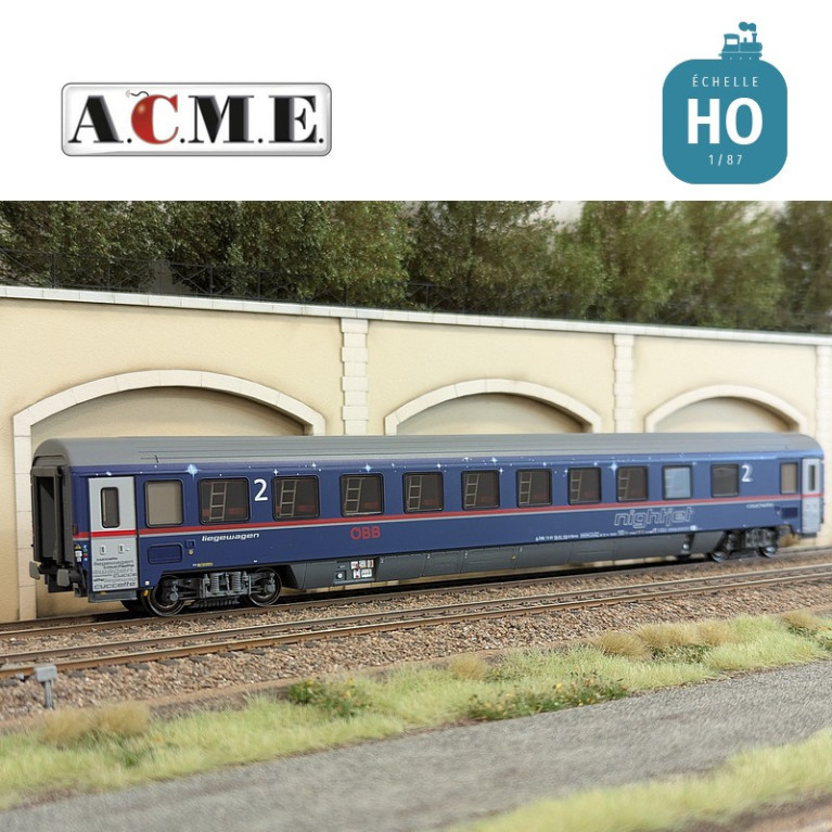 Coffret de 3 voitures couchettes type Bmz Bbcmvz & Bcmz Nightjet OBB EP VI HO ACME 55341 - Maketis Coffret de 3 voitures couchettes type Bmz Bbcmvz & Bcmz Nightjet OBB EP VI HO ACME 55341 - Maketis