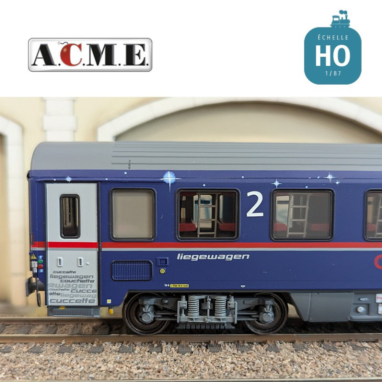 Coffret de 3 voitures couchettes type Bmz Bbcmvz & Bcmz Nightjet OBB EP VI HO ACME 55341 - Maketis Coffret de 3 voitures couchettes type Bmz Bbcmvz & Bcmz Nightjet OBB EP VI HO ACME 55341 - Maketis