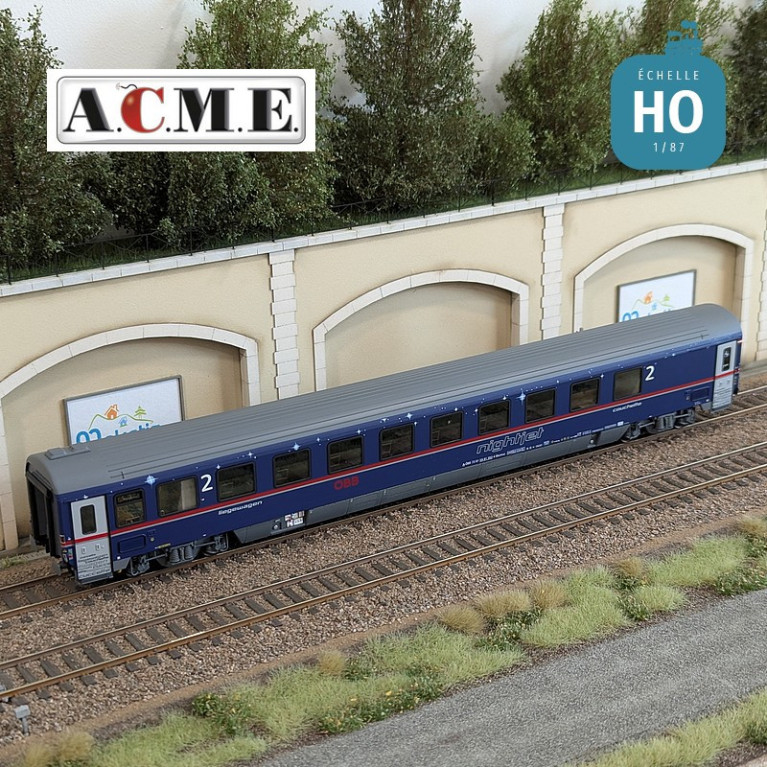 Coffret de 3 voitures couchettes type Bmz Bbcmvz & Bcmz Nightjet OBB EP VI HO ACME 55341 - Maketis Coffret de 3 voitures couchettes type Bmz Bbcmvz & Bcmz Nightjet OBB EP VI HO ACME 55341 - Maketis