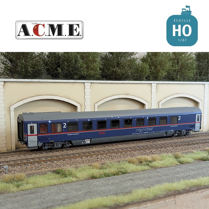 Coffret de 3 voitures couchettes type Bmz Bbcmvz & Bcmz Nightjet OBB EP VI HO ACME 55341 - Maketis