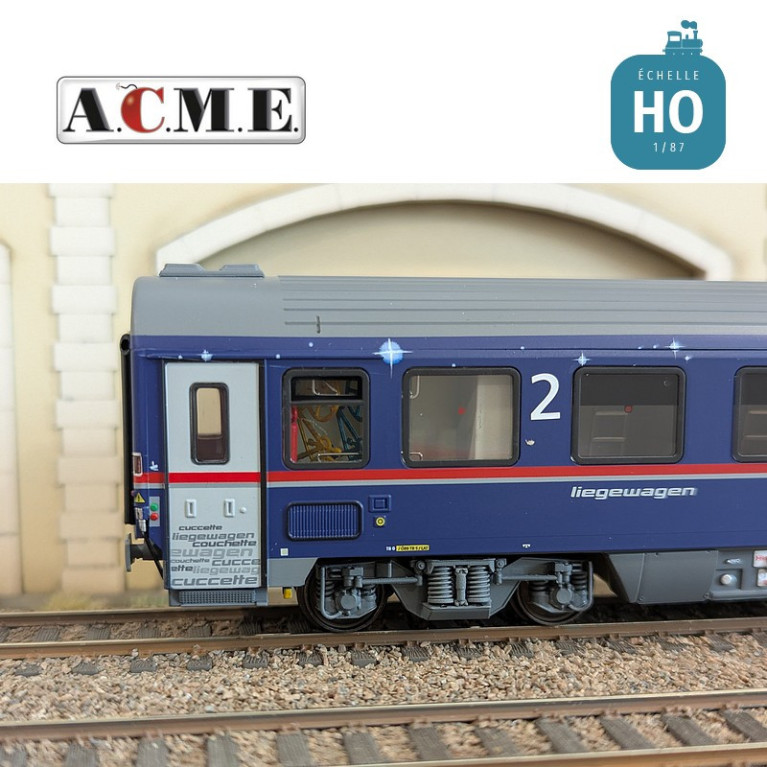 Coffret de 3 voitures couchettes type Bmz Bbcmvz & Bcmz Nightjet OBB EP VI HO ACME 55341 - Maketis Coffret de 3 voitures couchettes type Bmz Bbcmvz & Bcmz Nightjet OBB EP VI HO ACME 55341 - Maketis