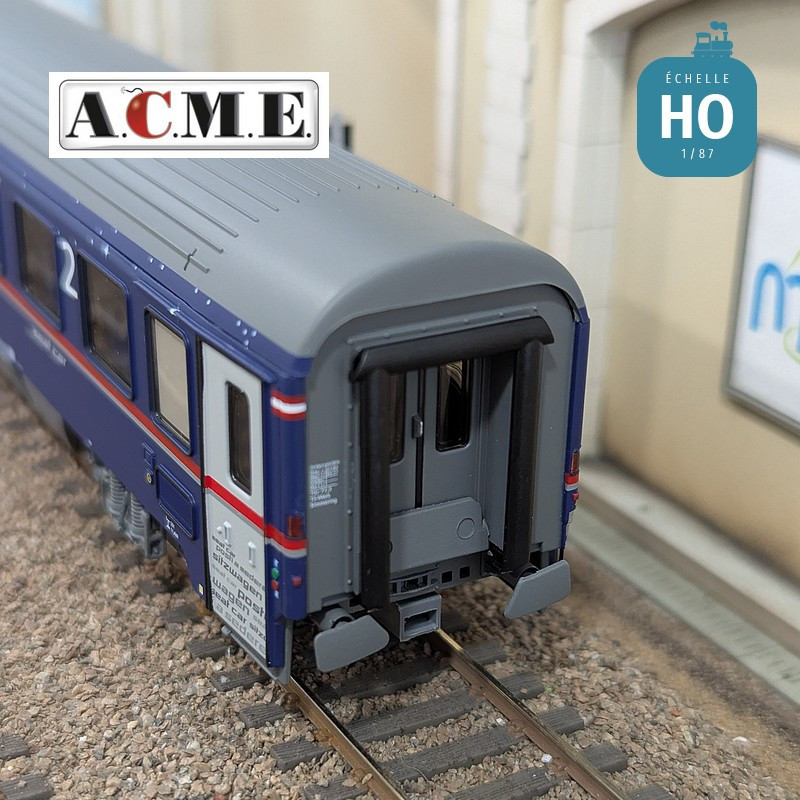 Coffret de 3 voitures couchettes type Bmz Bbcmvz & Bcmz Nightjet OBB EP VI HO ACME 55341 - Maketis