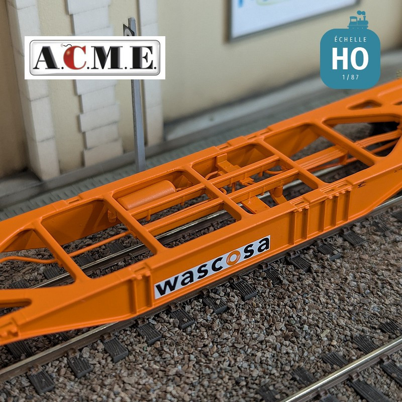Wagon multimodal articulé type Sggmrss Wascosa 90' avec 2 caisses mobiles EP V-VI HO ACME 40385 - Maketis