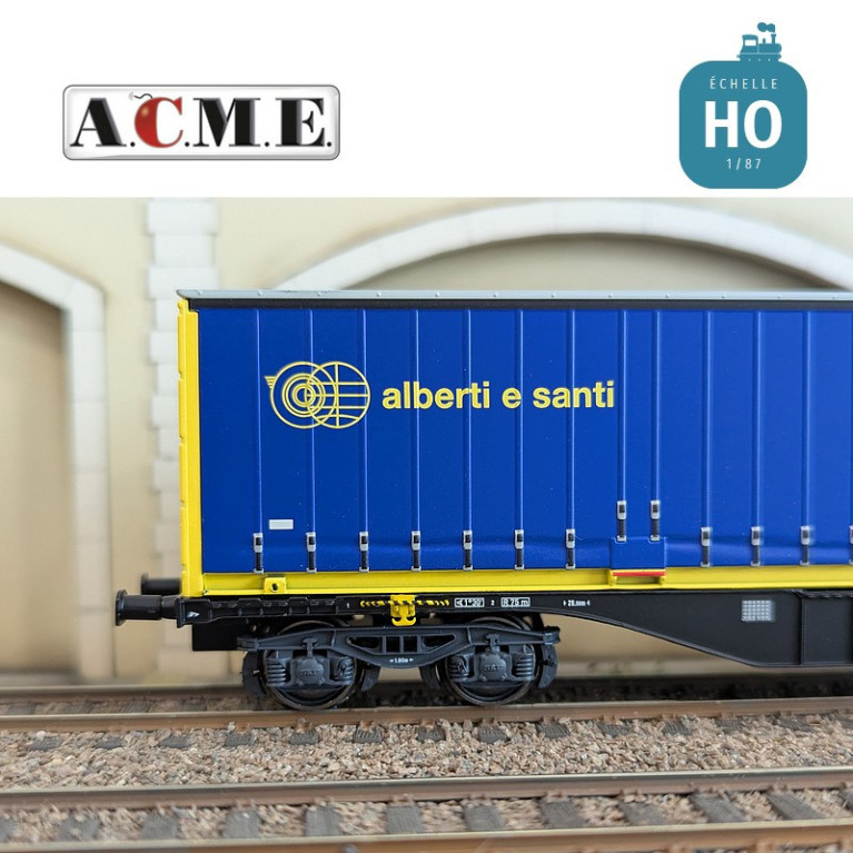 Wagon multimodal articulé type Sggmrss GTS 90' avec 2 caisses mobiles EP V-VI HO ACME 40384 - Maketis Wagon multimodal articulé type Sggmrss GTS 90' avec 2 caisses mobiles EP V-VI HO ACME 40384 - Maketis