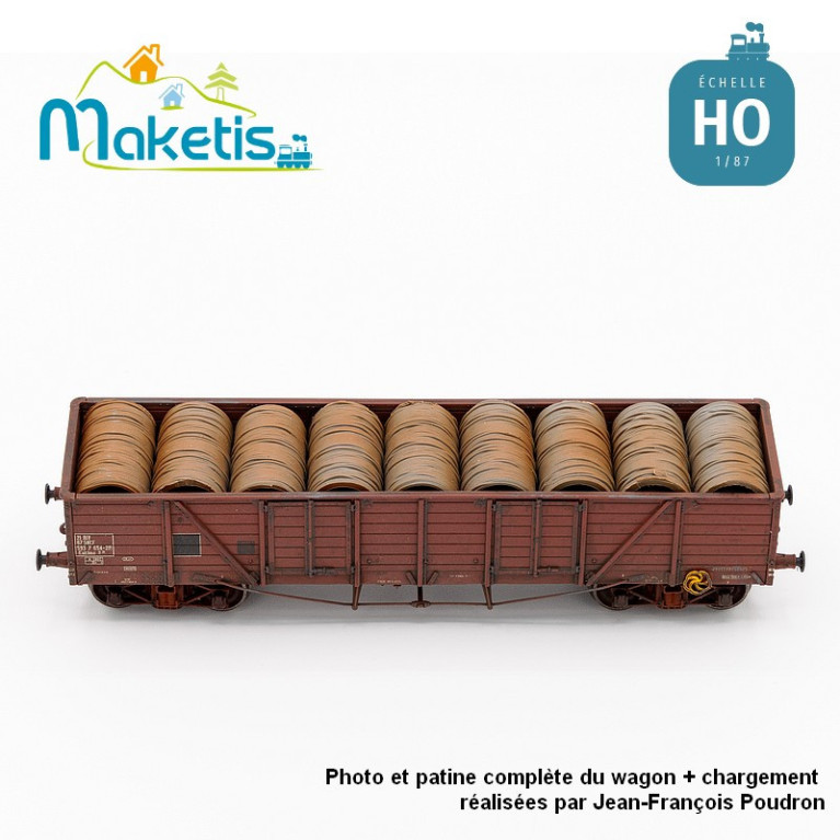 Loading steel wire coils for gondola car TP REE HO Maketis 5520 - Maketis Loading steel wire coils for gondola car TP REE HO Maketis 5520 - Maketis