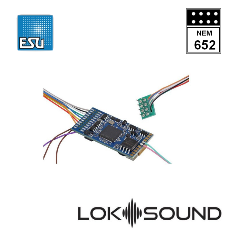 Décodeur sonore Loksound 5 interface 8 broches et HP ESU 58410 - Maketis Décodeur sonore Loksound 5 interface 8 broches et HP ESU 58410 - Maketis