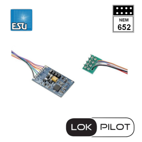 Décodeur moteur LokPilot 5 Basic DCC 8 broches NEM652 ESU 59020 - Maketis