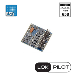 Décodeur fonction LokPilot 5 Fx DCC interface PluX22 NEM658 ESU 59222 - Maketis