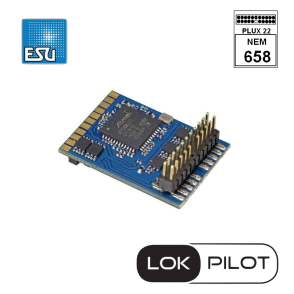 Décodeur LokPilot V5.0 DCC avec interface Plux22 ESU 59622 - Maketis
