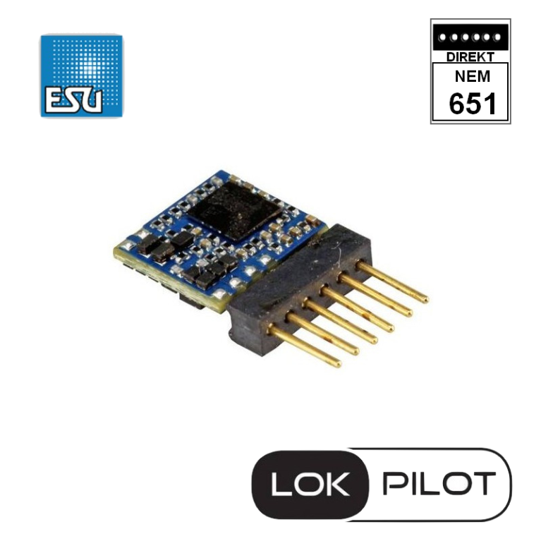 Décodeur LokPilot micro V5.0 DCC 6 Broches Direkt ESU 59827 - Maketis Décodeur LokPilot micro V5.0 DCC 6 Broches Direkt ESU 59827 - Maketis