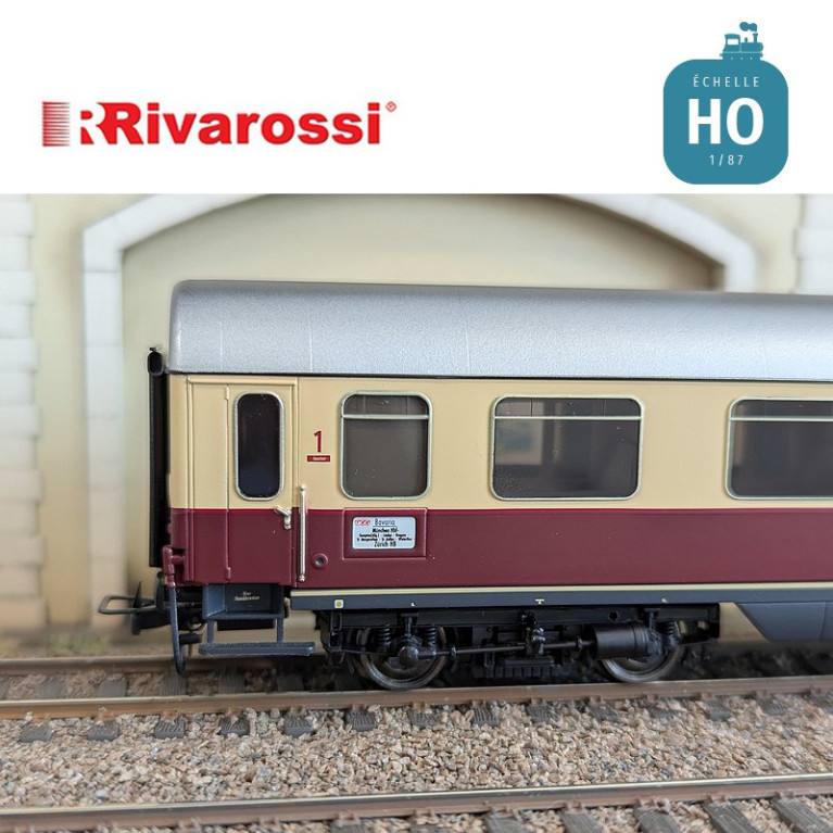 Coffret 3 voitures "TEE Bavaria" (1 x Apmz, 1 x Avmz et 1 xARDm) DB Ep IV HO Rivarossi HR4373 - Maketis