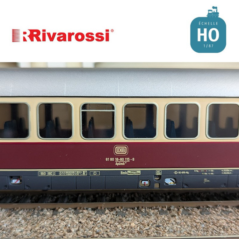 Coffret 3 voitures "TEE Bavaria" (1 x Apmz, 1 x Avmz et 1 xARDm) DB Ep IV HO Rivarossi HR4373 - Maketis