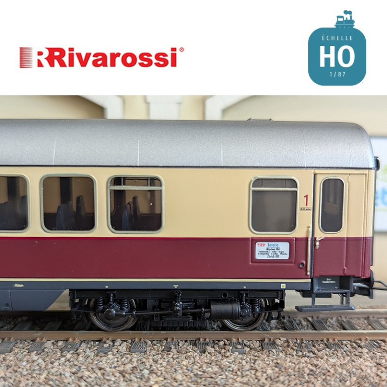 Coffret 3 voitures "TEE Bavaria" (1 x Apmz, 1 x Avmz et 1 xARDm) DB Ep IV HO Rivarossi HR4373 - Maketis