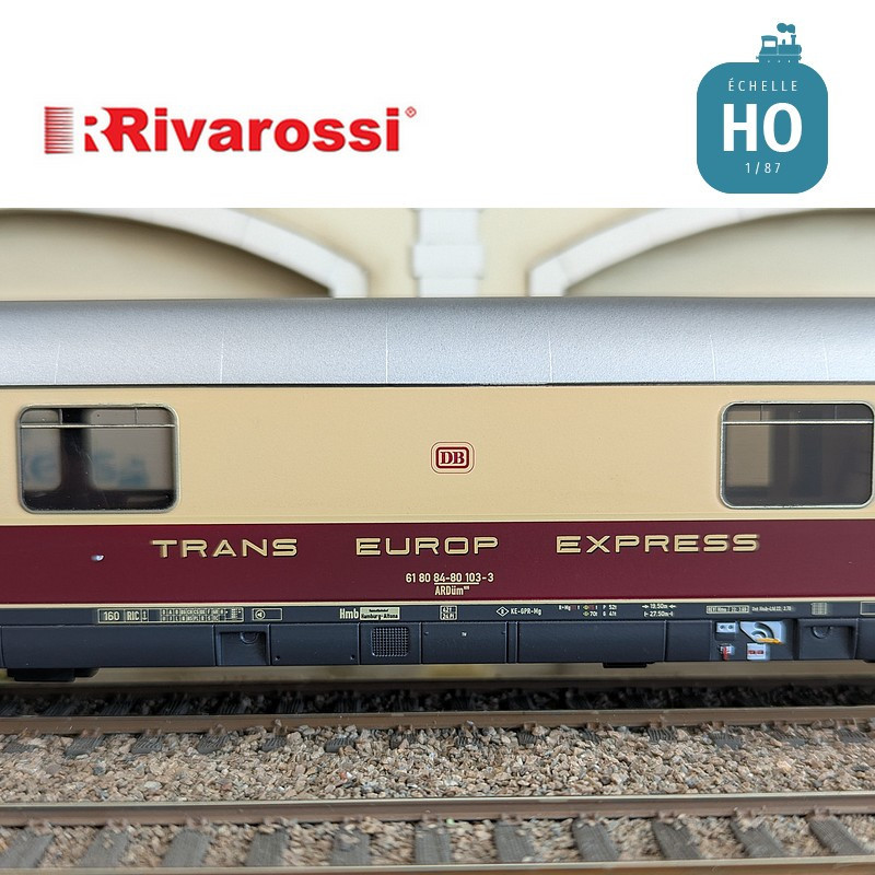Coffret 3 voitures "TEE Bavaria" (1 x Apmz, 1 x Avmz et 1 xARDm) DB Ep IV HO Rivarossi HR4373 - Maketis
