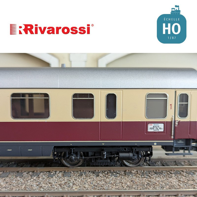 Coffret 3 voitures "TEE Bavaria" (1 x Apmz, 1 x Avmz et 1 xARDm) DB Ep IV HO Rivarossi HR4373 - Maketis