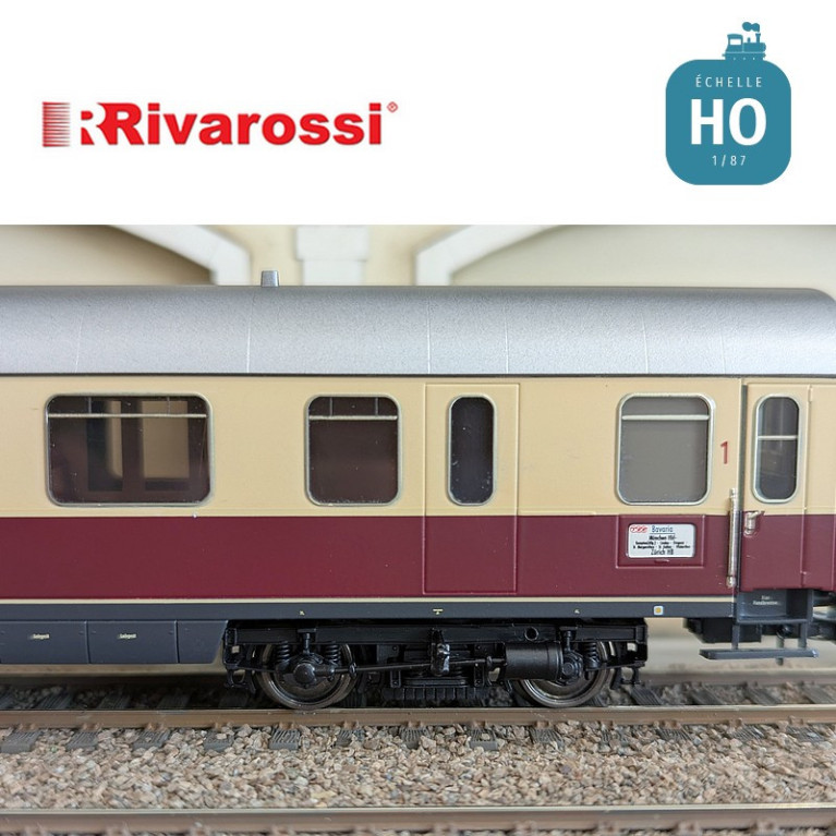 Coffret 3 voitures "TEE Bavaria" (1 x Apmz, 1 x Avmz et 1 xARDm) DB Ep IV HO Rivarossi HR4373 - Maketis