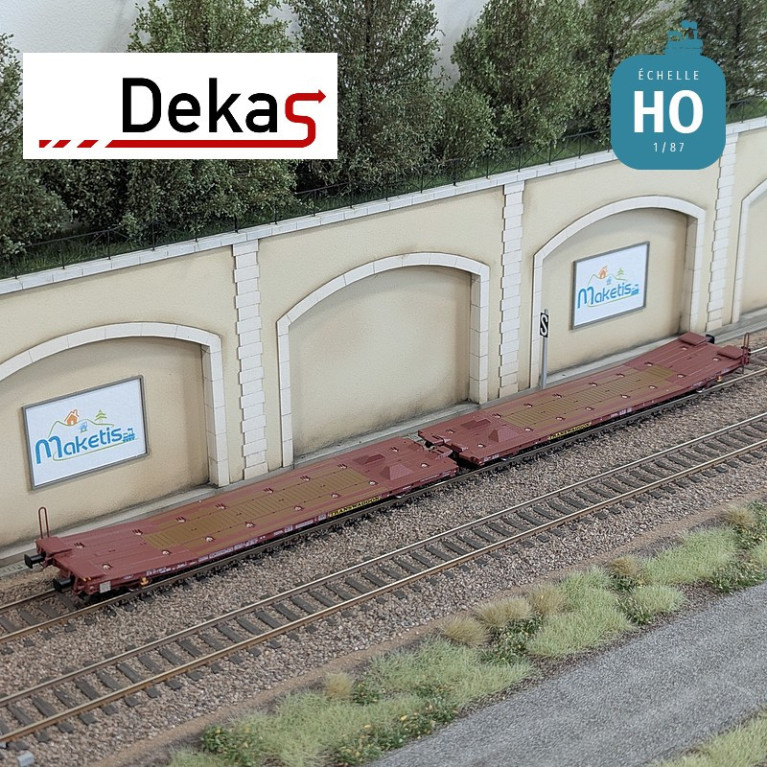 Wagon plat couplé type Laads 800B spécial transport de véhicules TWA EP VI HO Dekas DK-873106 - Maketis Wagon plat couplé type Laads 800B spécial transport de véhicules TWA EP VI HO Dekas DK-873106 - Maketis