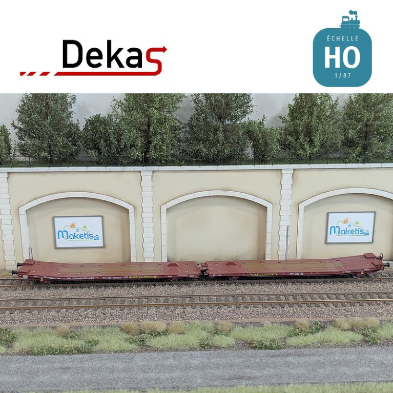 Wagon plat couplé type Laads 800B spécial transport de véhicules TWA EP VI HO Dekas DK-873106 - Maketis Wagon plat couplé type Laads 800B spécial transport de véhicules TWA EP VI HO Dekas DK-873106 - Maketis