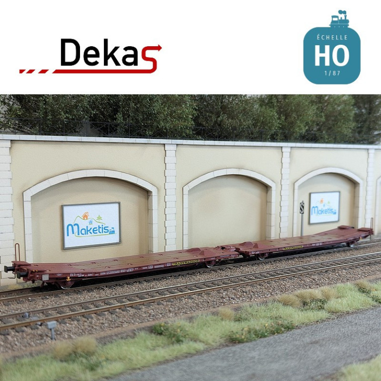 Wagon plat couplé type Laads 800B spécial transport de véhicules TWA EP VI HO Dekas DK-873106 - Maketis Wagon plat couplé type Laads 800B spécial transport de véhicules TWA EP VI HO Dekas DK-873106 - Maketis