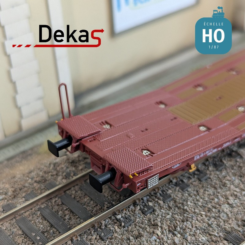 Wagon plat couplé type Laads 800B spécial transport de véhicules TWA EP VI HO Dekas DK-873106 - Maketis