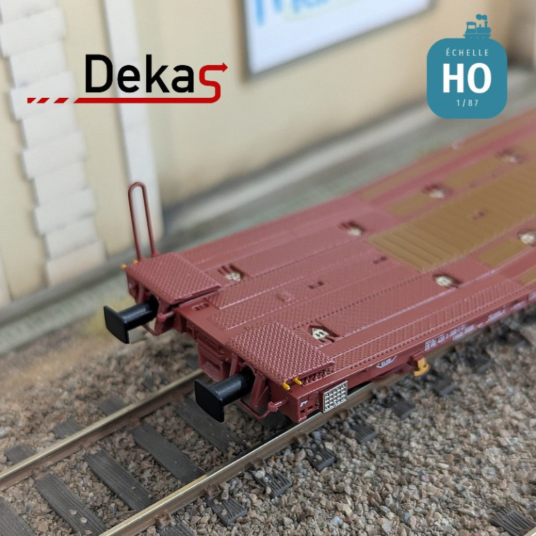 Wagon plat couplé type Laads 800B spécial transport de véhicules TWA EP VI HO Dekas DK-873106 - Maketis Wagon plat couplé type Laads 800B spécial transport de véhicules TWA EP VI HO Dekas DK-873106 - Maketis