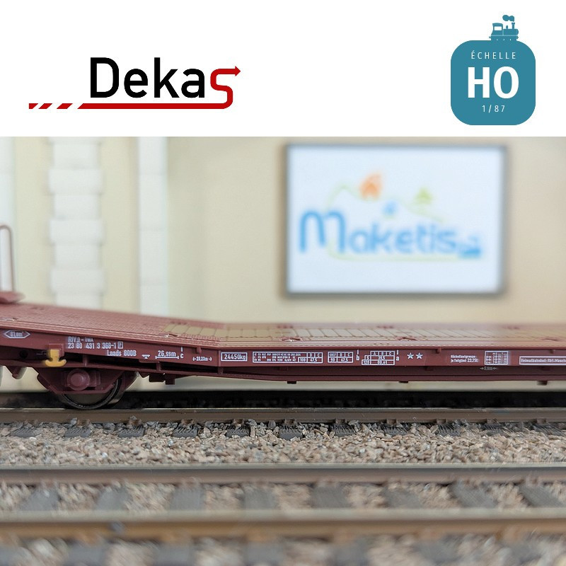 Wagon plat couplé type Laads 800B spécial transport de véhicules TWA EP VI HO Dekas DK-873106 - Maketis