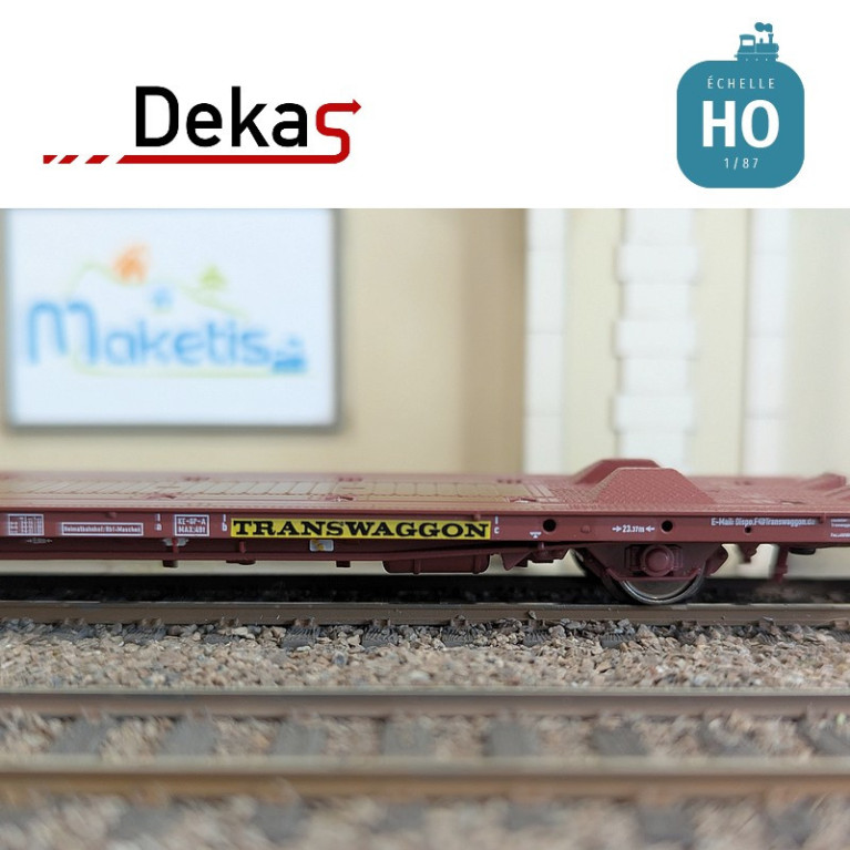 Wagon plat couplé type Laads 800B spécial transport de véhicules TWA EP VI HO Dekas DK-873106 - Maketis Wagon plat couplé type Laads 800B spécial transport de véhicules TWA EP VI HO Dekas DK-873106 - Maketis