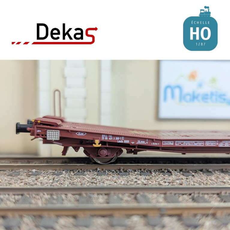 Wagon plat couplé type Laads 800B spécial transport de véhicules TWA EP VI HO Dekas DK-873106 - Maketis Wagon plat couplé type Laads 800B spécial transport de véhicules TWA EP VI HO Dekas DK-873106 - Maketis