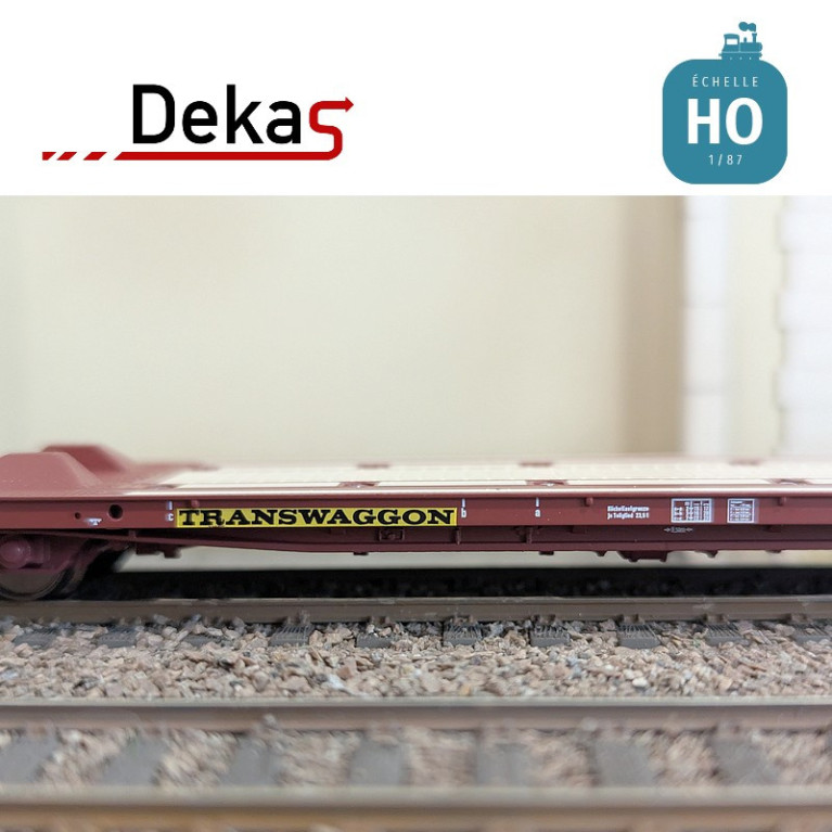 Wagon plat couplé type Laads 800B spécial transport de véhicules DB EP V HO Dekas DK-873105 - Maketis
