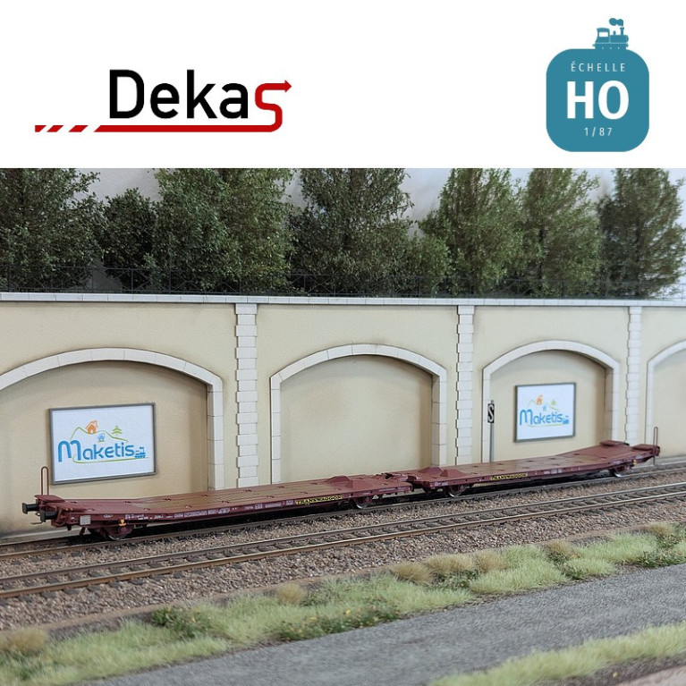 Wagon plat couplé type Laads 800B spécial transport de véhicules TWA EP VI HO Dekas DK-873103 - Maketis Wagon plat couplé type Laads 800B spécial transport de véhicules TWA EP VI HO Dekas DK-873103 - Maketis