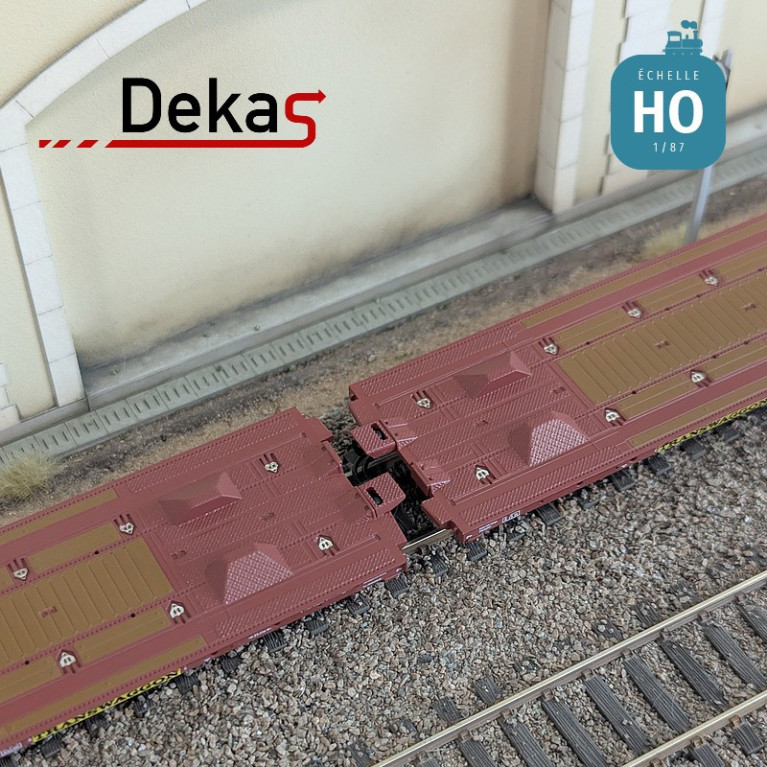 Wagon plat couplé type Laads 800B spécial transport de véhicules TWA EP VI HO Dekas DK-873103 - Maketis Wagon plat couplé type Laads 800B spécial transport de véhicules TWA EP VI HO Dekas DK-873103 - Maketis
