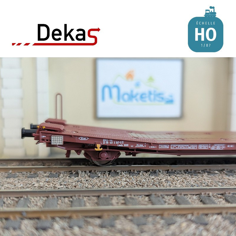 Wagon plat couplé type Laads 800B spécial transport de véhicules TWA EP VI HO Dekas DK-873103 - Maketis