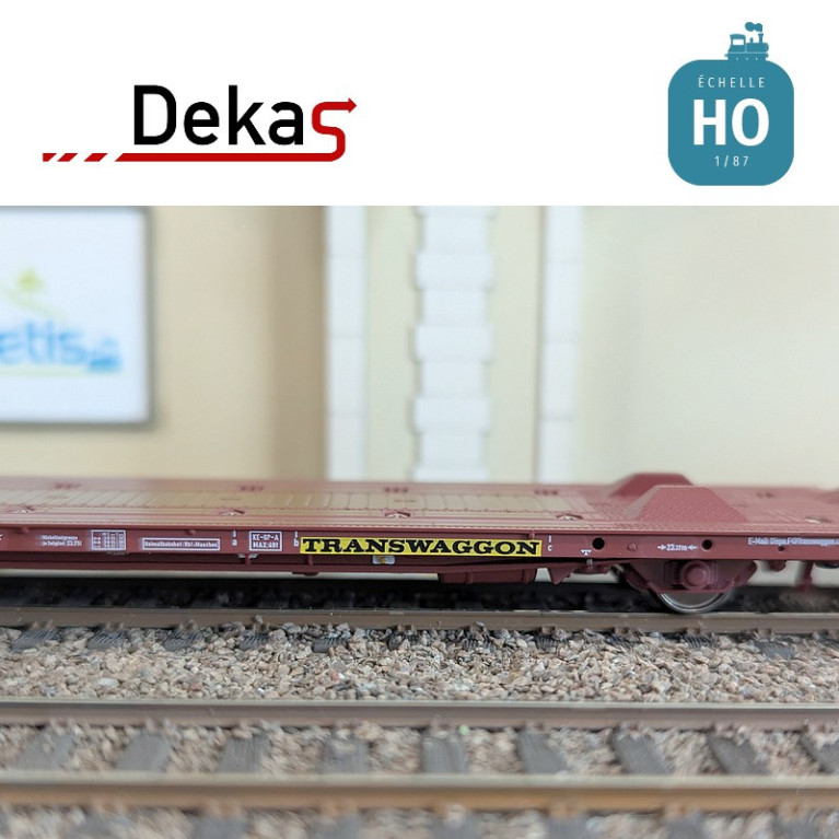 Wagon plat couplé type Laads 800B spécial transport de véhicules TWA EP VI HO Dekas DK-873103 - Maketis Wagon plat couplé type Laads 800B spécial transport de véhicules TWA EP VI HO Dekas DK-873103 - Maketis