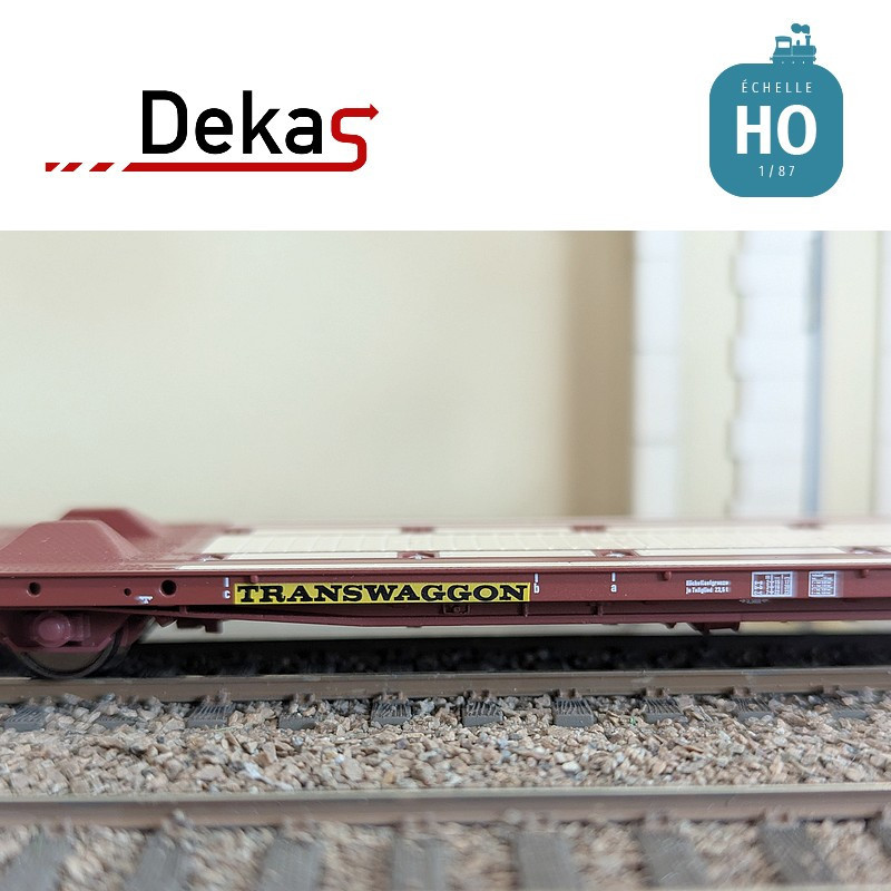 Wagon plat couplé type Laads 800B spécial transport de véhicules DB EP V HO Dekas DK-873102 - Maketis