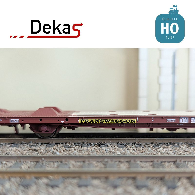 Wagon plat couplé type Laads 800B spécial transport de véhicules DB EP V HO Dekas DK-873101 - Maketis