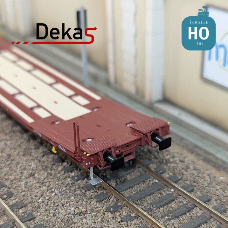 Wagon plat couplé type Laads 800B spécial transport de véhicules DB EP V HO Dekas DK-873101 - Maketis