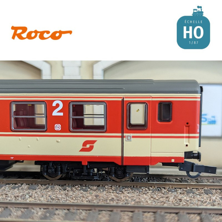 Set de 2 voitures voyageurs "Arlberg-Express" ÖBB Ep IV HO Roco 6200079 - Maketis
