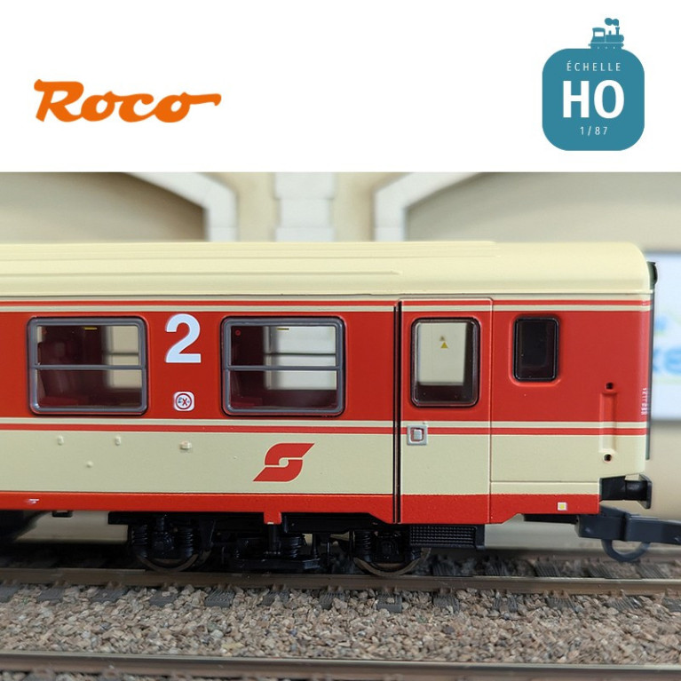 Set de 2 voitures voyageurs "Arlberg-Express" ÖBB Ep IV HO Roco 6200078 - Maketis